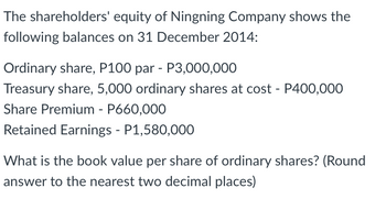 Answered: The Shareholders' Equity Of Ningning… | Bartleby