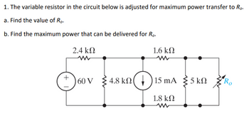 Answered: . The Variable Resistor In The Circuit… | Bartleby