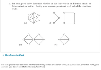 Answered: 1. For Each Graph Below Determine… | Bartleby