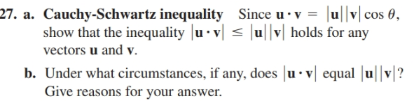 Answered Ju V Cos 0 27 A Cauchy Schwartz… Bartleby