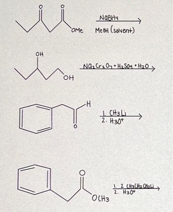 Answered: м OH Ма OH OME NaBHч Meон (solvent)… | Bartleby