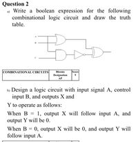 Answered: Question 2 A) Write A Boolean… | Bartleby