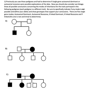 Answered: eviousi you saw these pedigrees and had… | bartleby