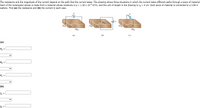 The resistance and the magnitude of the current depend on the path that the current takes. The drawing shows three situations in which the current takes different paths through a piece of material.
Each of the rectangular pieces is made from a material whose resistivity is p = 1.50 x 102 *m, and the unit of length in the drawing is Lo
battery. Find (a) the resistance and (b) the current in each case.
= 4 cm. Each piece of material is connected to a 3.00-V
ALO
2LO
Lo
4LO
210
Lo
Lo
ALO
(c)
(b)
(a)
(a)
Ra
Rp
Rc
%D
(b)
