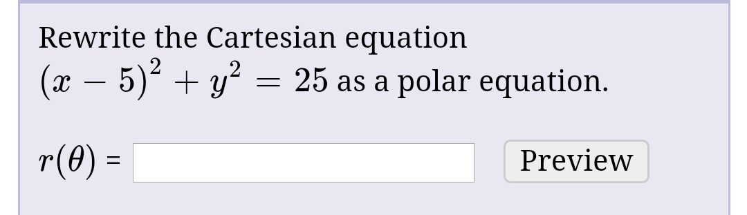 Answered Rewrite The Cartesian Equation X 5 ²… Bartleby