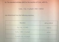 Answered 36. The standard enthalpy AH for the bartleby