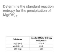 Answered: Determine the standard reaction entropy… | bartleby