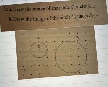 32. a. Draw the image of the circle C₁ under So,2-
b. Draw the image of the circle C, under SP,1/2-
C₁
02
Pool