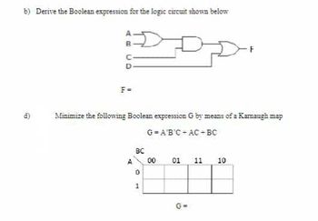 Answered: B) Derive The Boolean Expression For… | Bartleby