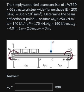 Answered: The Simply Supported Beam Consists Of A… | Bartleby