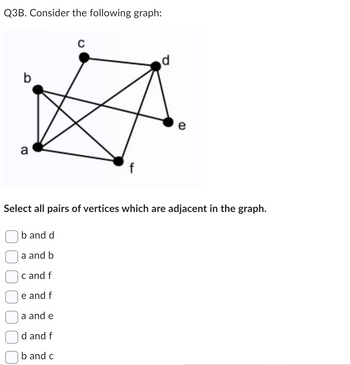 Answered: Q3B. Consider The Following Graph: B A… | Bartleby