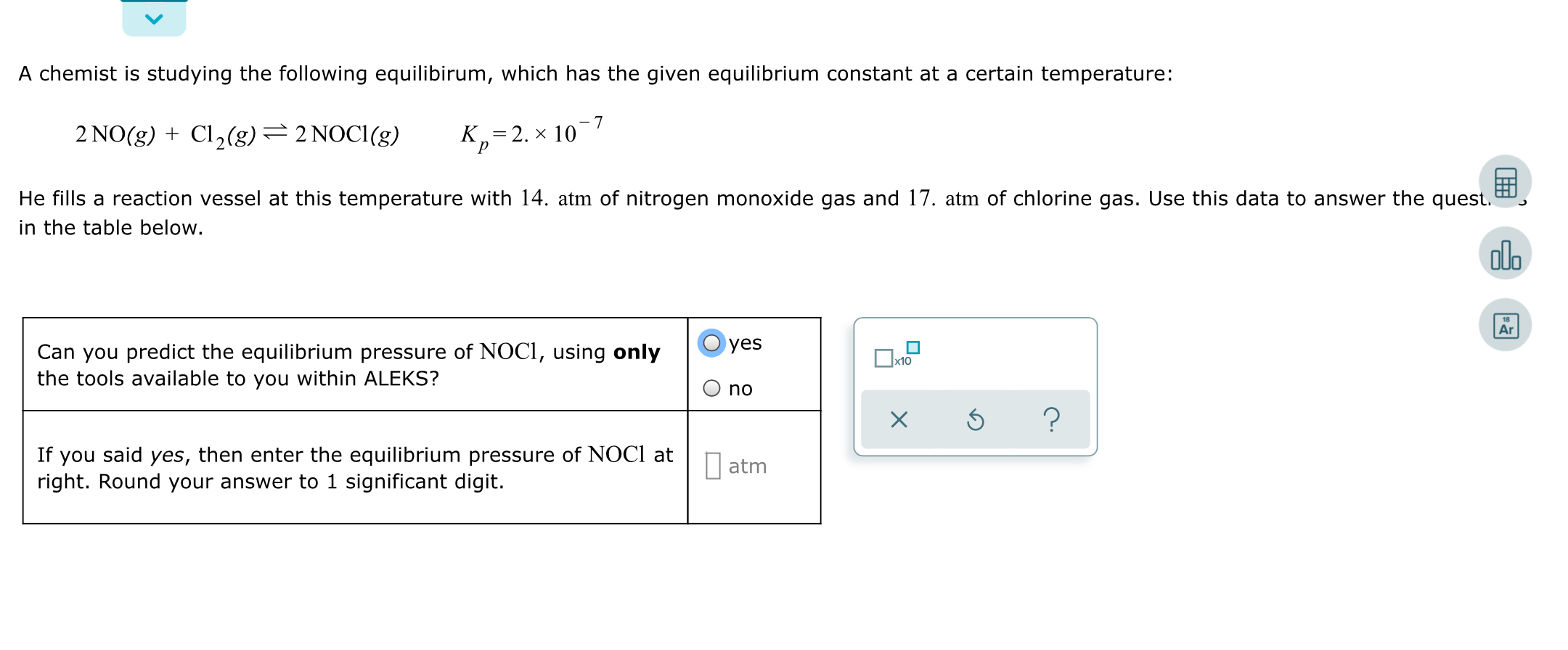 Answered: A chemist is studying the following… | bartleby