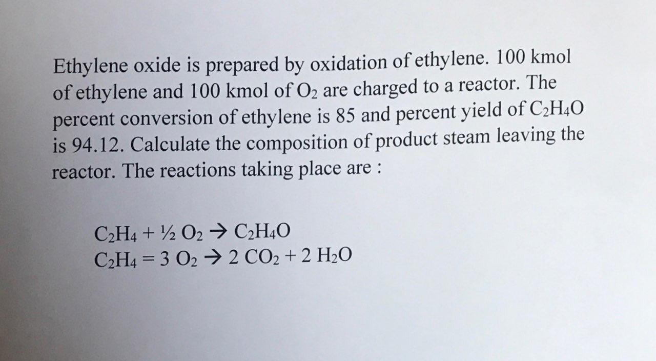 Answered Ethylene oxide is prepared by oxidation bartleby