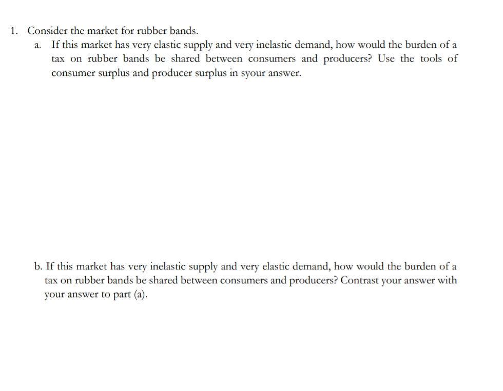 Answered: 1. Consider The Market For Rubber… | Bartleby