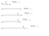 Choose...
H3C.
Na+
Choose...
H3C
HO.
Choose...
H3C
`o- *Na
Choose...
H3C
HO.
Choose...
H3C
K+
