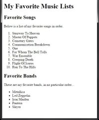 Answered: My Favorite Music Lists Favorite Songs… | Bartleby