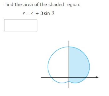 Find the area of the shaded region.
r = 4 + 3 sin 0