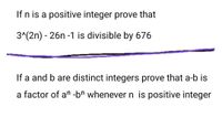 Answered: If A And B Are Distinct Integers Prove… | Bartleby