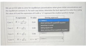 Solved Which of the Equilibrium Constant (K) versus