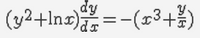 dy
(y2+Inx)=-(x3+)
