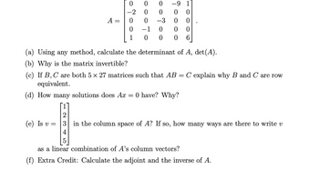 Answered A 0 2 0 0 1 e Is v 0 0 0 1 0 0 bartleby