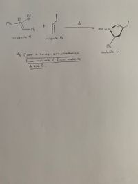 Me
Me - N
molecule A
moleule B
Ph
* Draw
a curved - arrow medhanism
moleule C
trom molecule ( from molecules
A and B.
