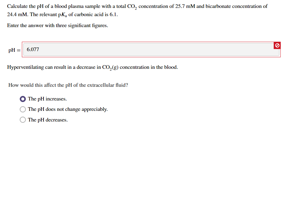 Answered: Calculate the pH of a blood plasma… | bartleby