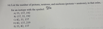 Answered: 14) List The Number Of Protons,… | Bartleby