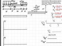 344
30kft
stress at the POI. Make sure that you label the
shear and bending moment diagrams with all
values shown. Write the equations forX being
between 15 and 19 feet
23
0,1'
Ay-
By 29.33 k
- la.67 k
POT
0.4'
3'
6 a' a'
0.15'
toi
3'
= 0,1oa6 ft
I= 0.005a6f
PoI
T=
POI
155x€19
IM
Megnt
