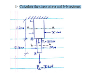 Answered: 1- Calculate The Stress At A-a And B-b… | Bartleby