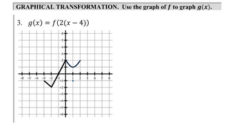 GRAPHICAL TRANSFORMATION. Use the graph of f to graph g(x).
3. g(x) = f(2(x − 4))
-5
サー
-2
5+
4+
27