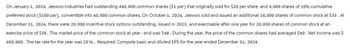 On January 1, 2024, Jaewoo Industries had outstanding 440,000 common shares ($1 par) that originally sold for $20 per share, and 4,000 shares of 10% cumulative
preferred stock ($100 par), convertible into 40,000 common shares. On October 1, 2024, Jaewoo sold and issued an additional 16,000 shares of common stock at $33. At
December 31, 2024, there were 20,000 incentive stock options outstanding, issued in 2023, and exercisable after one year for 20,000 shares of common stock at an
exercise price of $30. The market price of the common stock at year-end was $48. During the year, the price of the common shares had averaged $40. Net income was $
650,000. The tax rate for the year was 25 %. Required: Compute basic and diluted EPS for the year ended December 31, 2024.