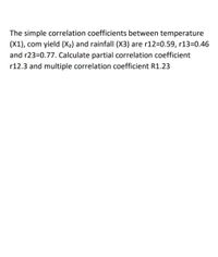 Answered The simple correlation coefficients bartleby