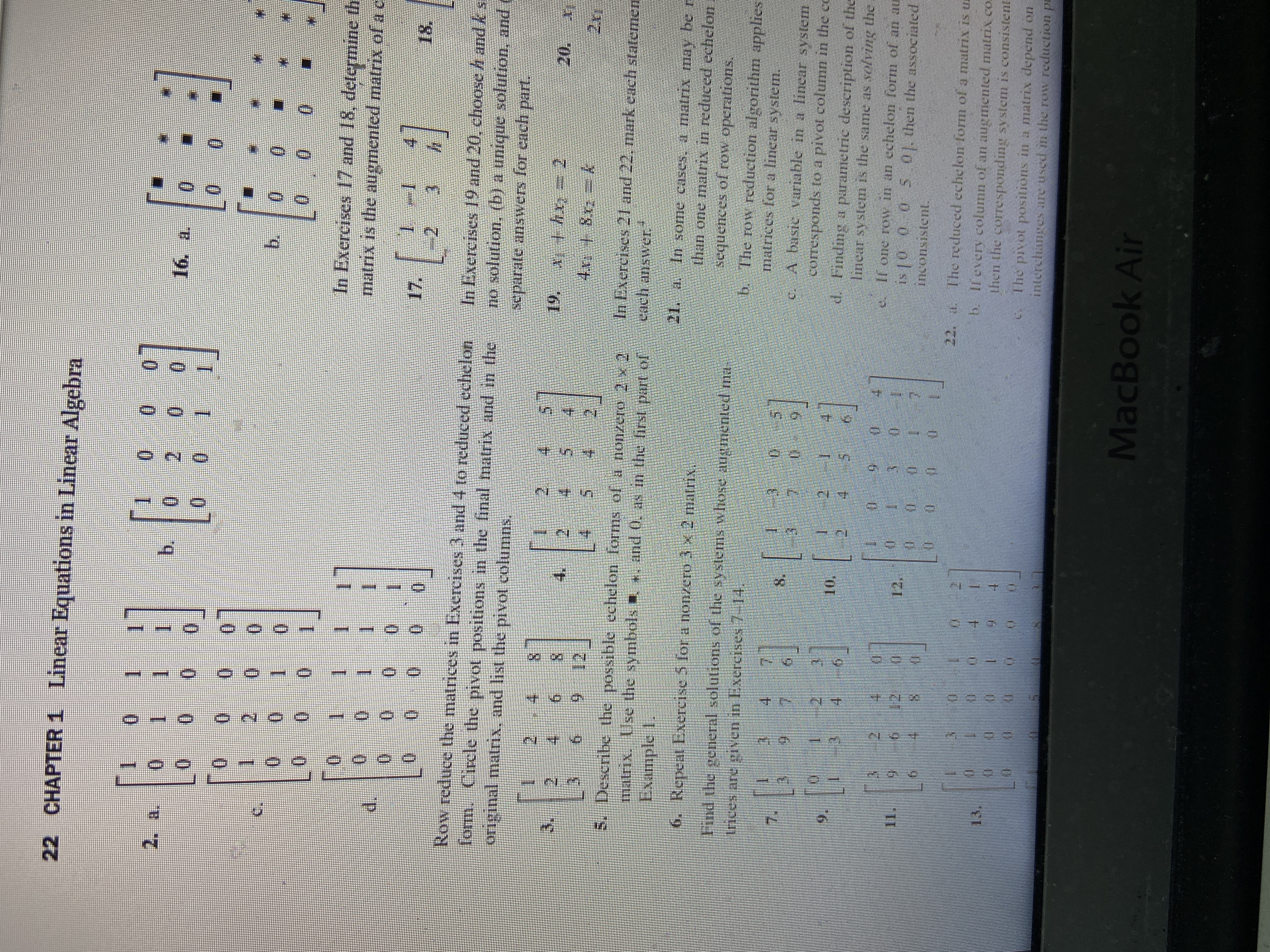 Answered Row reduce the matrices in Exercises 3 bartleby