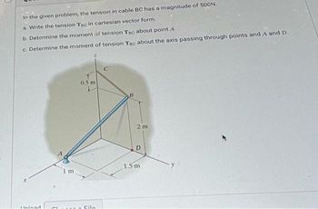 Answered: In The Given Problem, The Tension In… | Bartleby