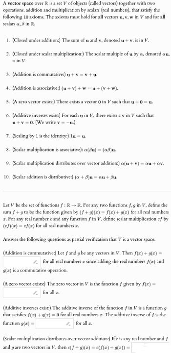 Answered: 5. (A zero vector exists:) There exists… | bartleby