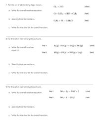 Answered: 7. For The Set Of Elementary Steps… 