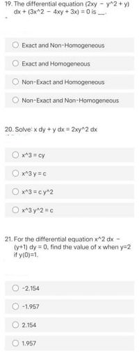 Answered 19 The Differential Equation 2xy Bartleby