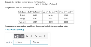 Answered Calculate the standard entropy change bartleby