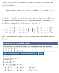 Answered: (Algebra: Add Two Matrices) Write A… | Bartleby