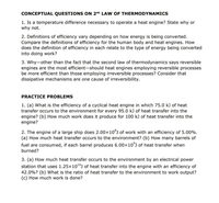 Solved Conceptual Questions Two heat engines operate between