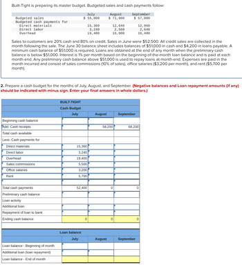 Answered: Built-Tight is preparing its master… | bartleby