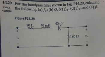 Answered: 14.29 For The Bandpass Filter Shown In… | Bartleby