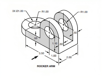 3X 01.00
.50
R1.00
3.50
1.50 .50
1.00
ROCKER ARM
2.00
50
R1.00