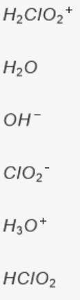 H2CIO2*
H20
OH
CIO2
H30*
HCIO2
