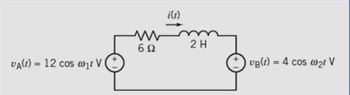 =>
Vд(t) = 12 cos w₁t V
www
i(t)
60
2 H
UB(t) = 4 cos 02t V