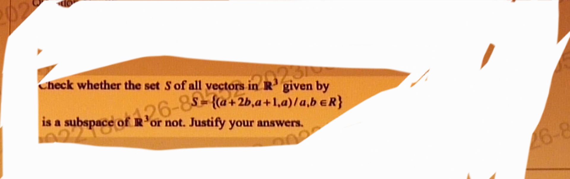 Answered: Check Whether The Set S Of All Vectors… | Bartleby