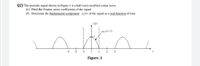 Q2) The periodic signal shown in Figure 1 is a half-wave rectified cosine wave.
(e) Find the Fourier series coefficients of the signal
(f) Determine the fundamental component x, (t) of the signal as a real function of time
x(t)
cos (T1/2)
1
Figure .1
