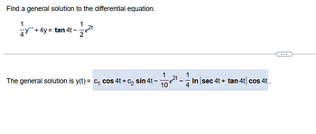 Answered: Find a general solution to the… | bartleby