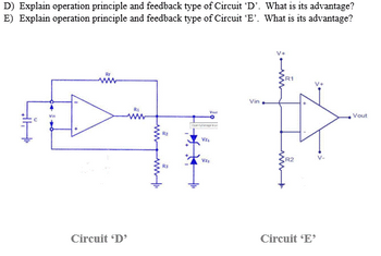 Answered: D) Explain Operation Principle And… | Bartleby